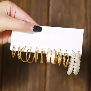 6 Pairs Mini Hoop Earrings Set